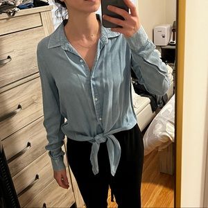 Chambray tie button up